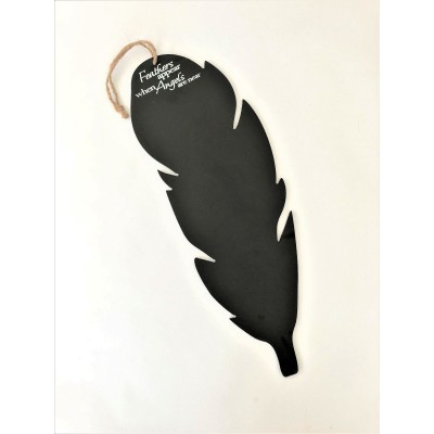 Small Hanging Feather Chalk Board Wooden Blackboard Angel Memo Notes Reminder 5060568601786  112834654405